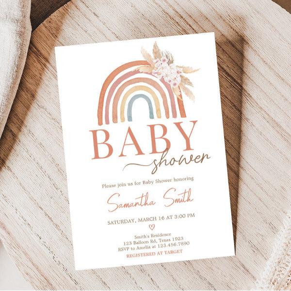 Pink Pampas Grass Boho Rainbow