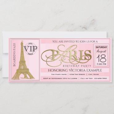 PInk Paris Birthday Party Ticket