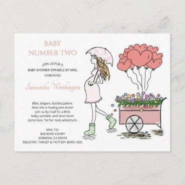 Pink Pregnant Mom Baby Sprinkle Shower By Mail  Postcard