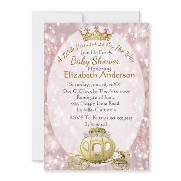Pink Princess Baby Shower Gold Carriage