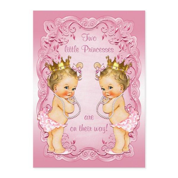 Pink Princess Twins with Pearls
