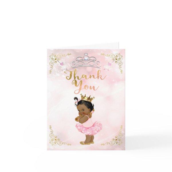 Pink Princess Vintage Baby Girl Ethnic Thank You