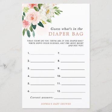 Pink  Rose What Is In The Diaper Bag Shower Game