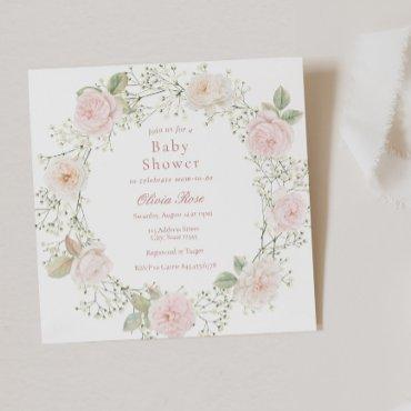 Pink Roses Baby's Breath Girl