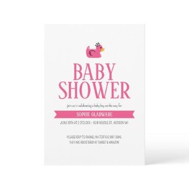 Pink Rubber Duck Baby Girl Shower