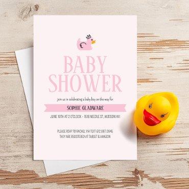 Pink Rubber Duck Baby Girl Shower