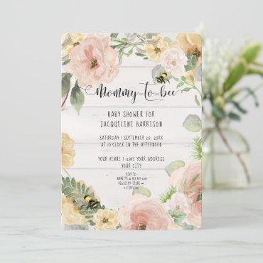 Pink Rustic BOHO Flowers Mommy to Bee Shower