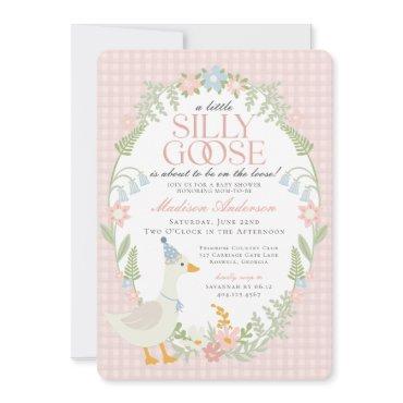 Pink Silly Goose Floral Gingham