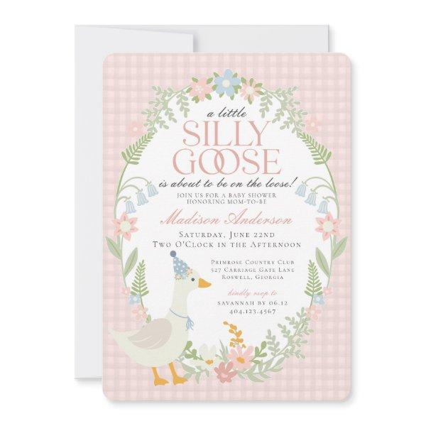 Pink Silly Goose Floral Gingham