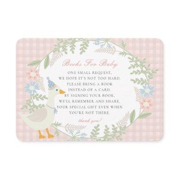 Pink Silly Goose Gingham Floral Books for Baby Enclosure Card