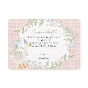 Pink Silly Goose Gingham Floral Diaper Raffle Card