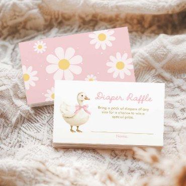 Pink Silly Goose Girl Diaper Raffle  Enclosure Card