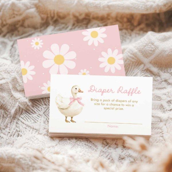 Pink Silly Goose Girl Diaper Raffle  Enclosure Card