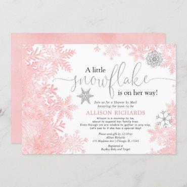 Pink silver snowflake Shower by Mail