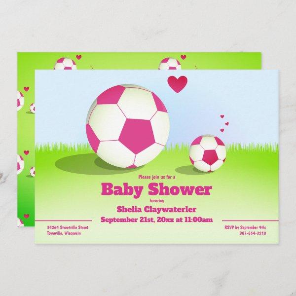 Pink Soccer/Football Baby Shower