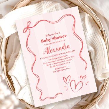 Pink Stripe Coquette Bow