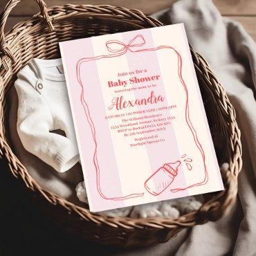 Pink Stripe Coquette Bow
