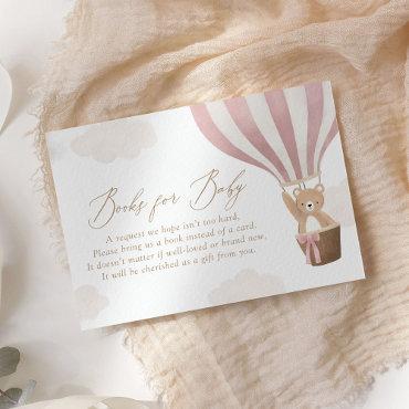 Pink Teddy Bear Hot Air Balloon Books for Baby Enclosure Card