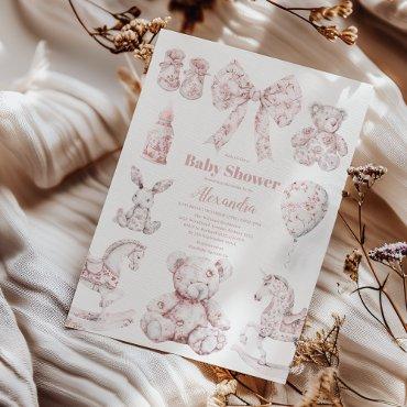 Pink Toile De Jouy Toys