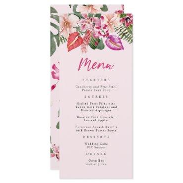 Pink Tropical Menu