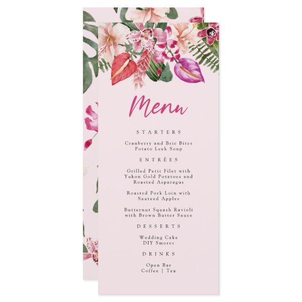 Pink Tropical Menu