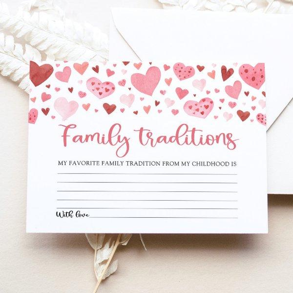 Pink Valentine Family Traditions Baby Shower Game