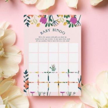 Pink Watering Can Bloom Baby Shower Bingo Game