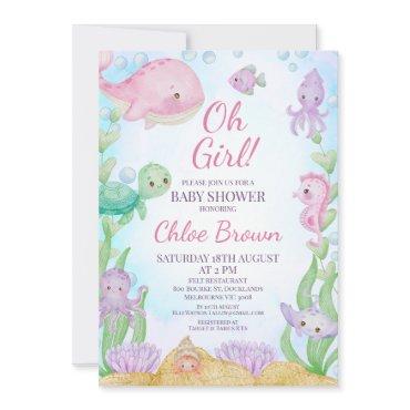 Pink Whale Girls Under the Sea