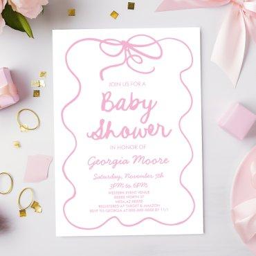 Pink Whimsical Hand Drawn Bow