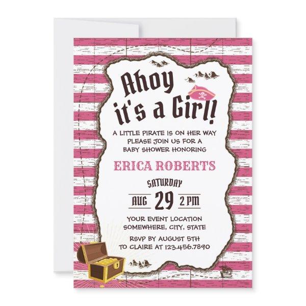 Pirate Girl Pink Stripes Adventure Map
