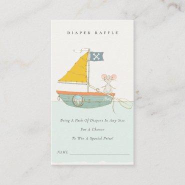 Pirate Mouse Sailboat Diaper Raffle Baby Shower Enclosure Card