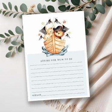 Pirate Ship Lion Cub Advice For Mum Baby Shower Enclosure Card