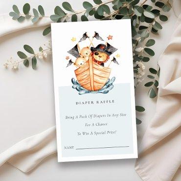 Pirate Ship Lion Cub Diaper Raffle Baby Shower Enclosure Card