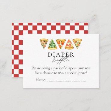 Pizza and Brews Co Ed Baby Shower Diaper Raffle Enclosure Card