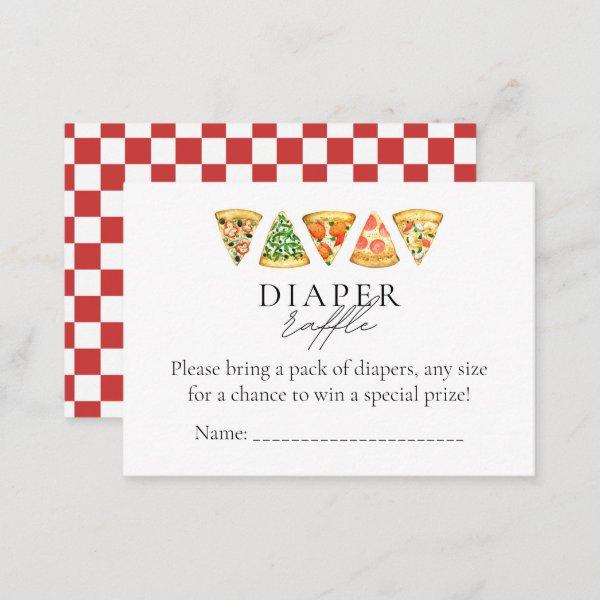 Pizza and Brews Co Ed Baby Shower Diaper Raffle Enclosure Card