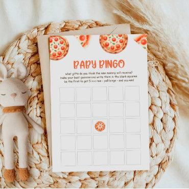 Pizza Baby Shower Baby Bingo Game Card