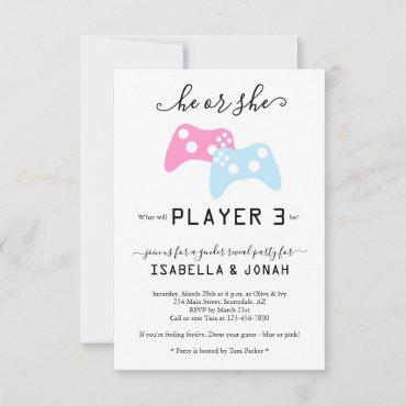 Player 3 Video Game Gender Reveal Party