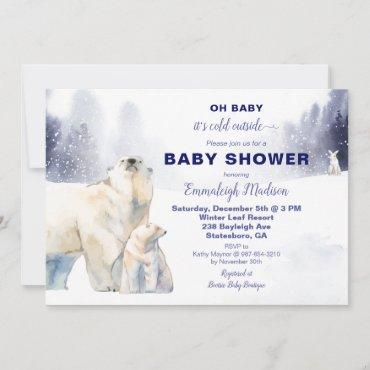 Polar Bear Watercolor Baby Shower