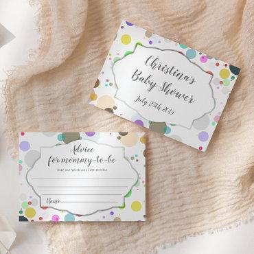 Polka Dots Advice for mom-to-be Baby Shower Enclosure Card