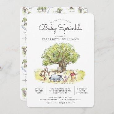 Pooh and Pals Watercolor Baby Sprinkle Invitation