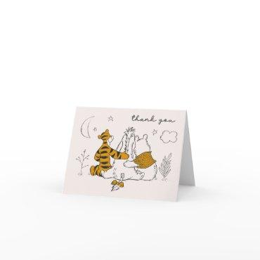 Pooh, Eeyore & Tigger | Moon & Stars Baby Shower Thank You Card