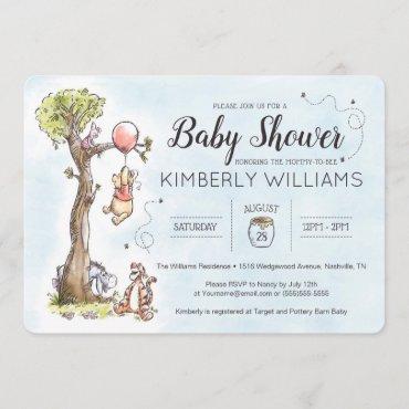 Pooh & Friends Watercolor | Baby Shower Invitation