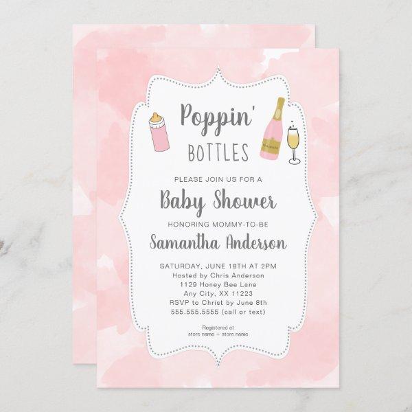 Poppin' Bottles Pink Watercolor