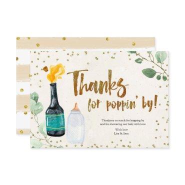 Popping Bottles Baby Shower Sticker Thank You Card