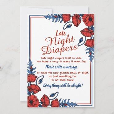 Poppy Floral Baby Shower Late Night Diapers Game
