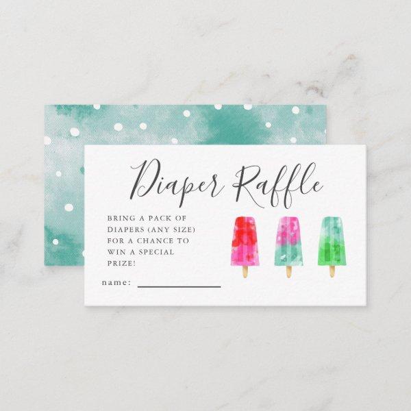 Popsicle Baby Shower Diaper Raffle Ticket  Enclosure Card