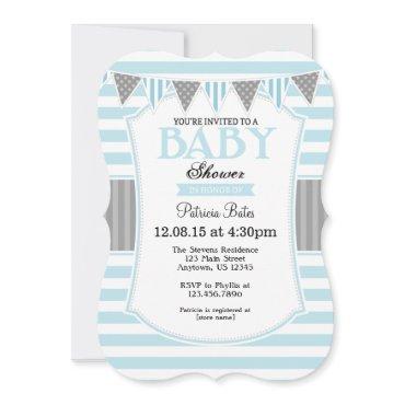 Powder Blue Gray Stripes