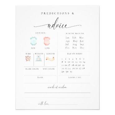 Predictions Advice Baby Shower Game Card Flyer