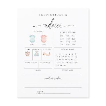 Predictions Advice Baby Shower Game Card Flyer