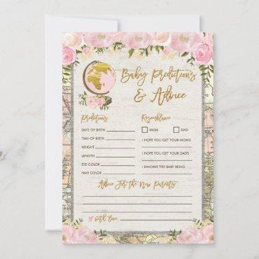 Predictions & Advice Travel Baby Shower Game Card